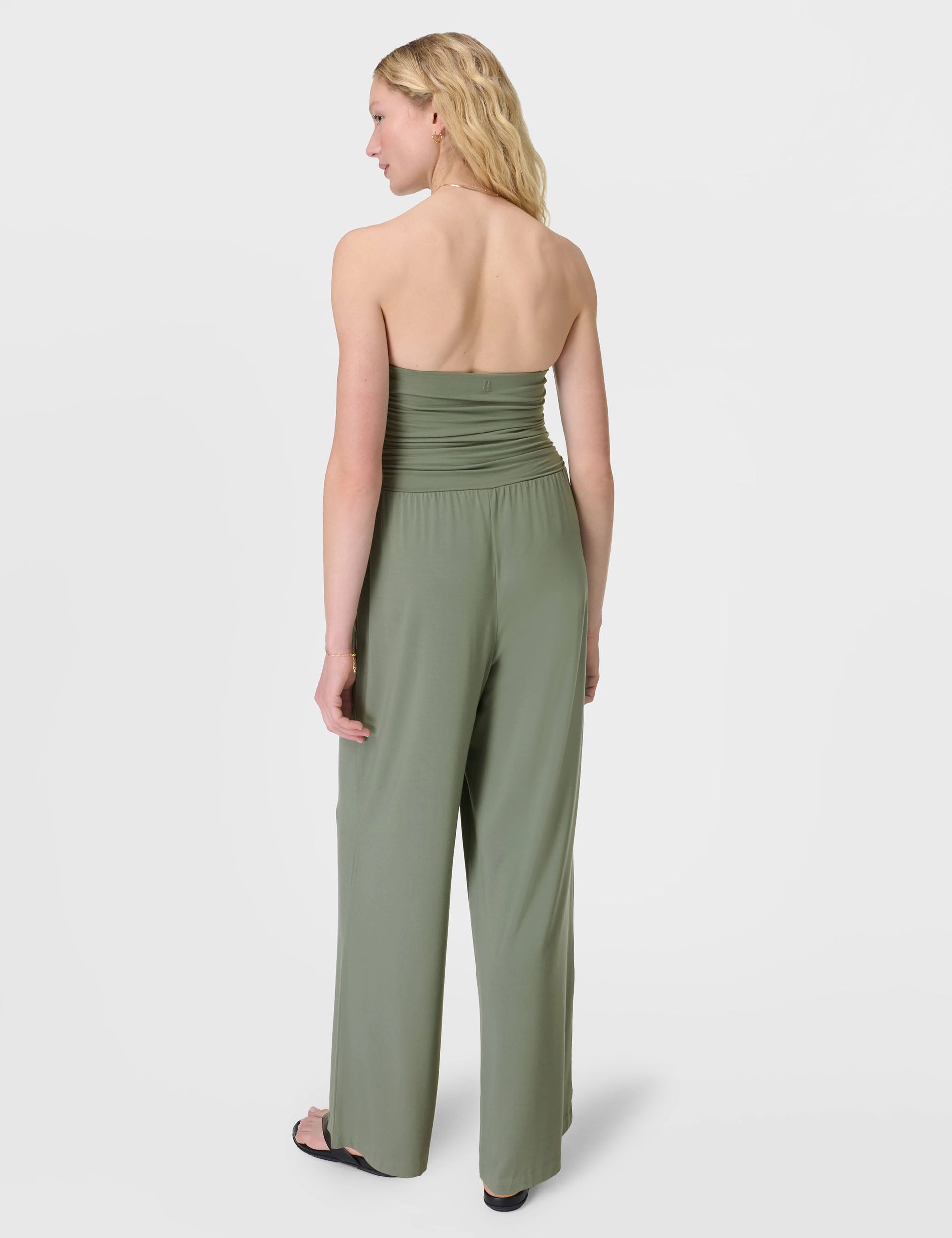 Sporty Style Timeless Style Modal Wide Leg Jumpsuit - Willow Green