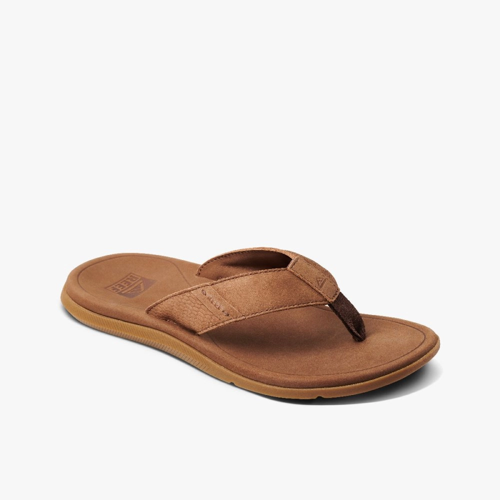 Summer Glow Reef Men's Leather Santa Ana - Brown