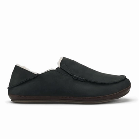 Athletic Wear Heavy Outerwear Olukai Men's Moloa Slipper - Black/Dark Java