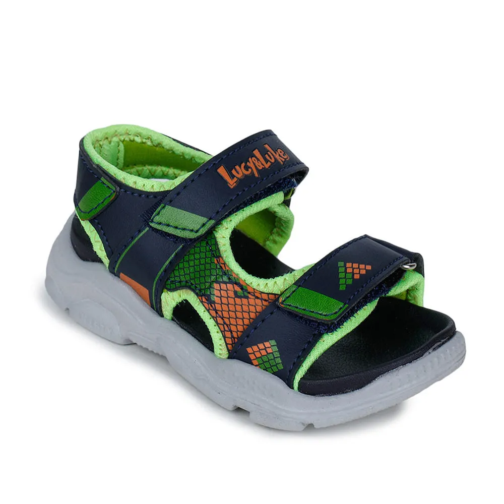 Durable Traction Grip Lucy & Luke (Green) Casual Sandal For Kids RICKY-6 By Liberty