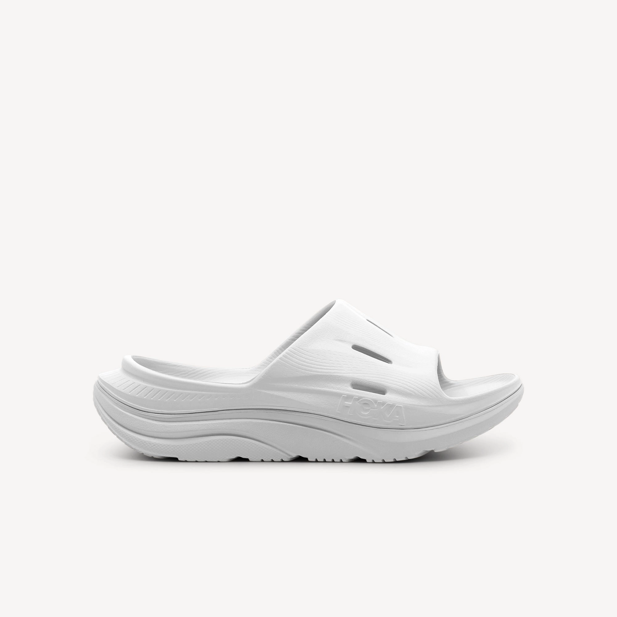 Hoka Ora Recovery Slide 3 White / White Unisex Versatile Performance Non Chafing Collar