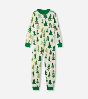 RecycledPolyester Hatley One Piece Pajamas - Glow In The Dark Christmas Trees