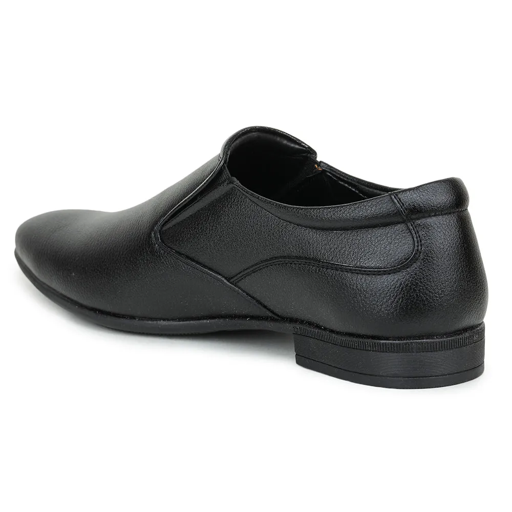 Kinetic Energy Return Fortune Black Formal Slip on Shoes For Men UVL-31 By Liberty