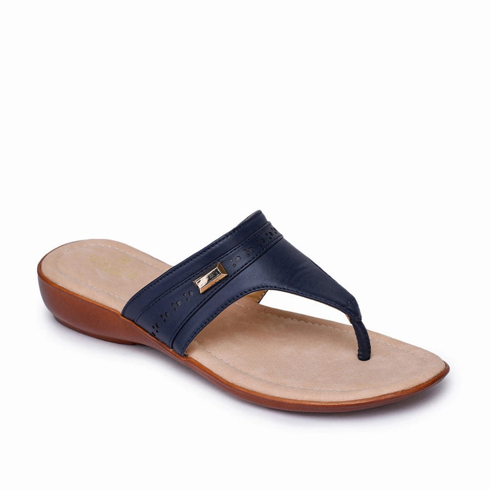 Adaptive Fit Frame Senorita Casual (Blue) Slipper For Women MMJ-101 By Liberty