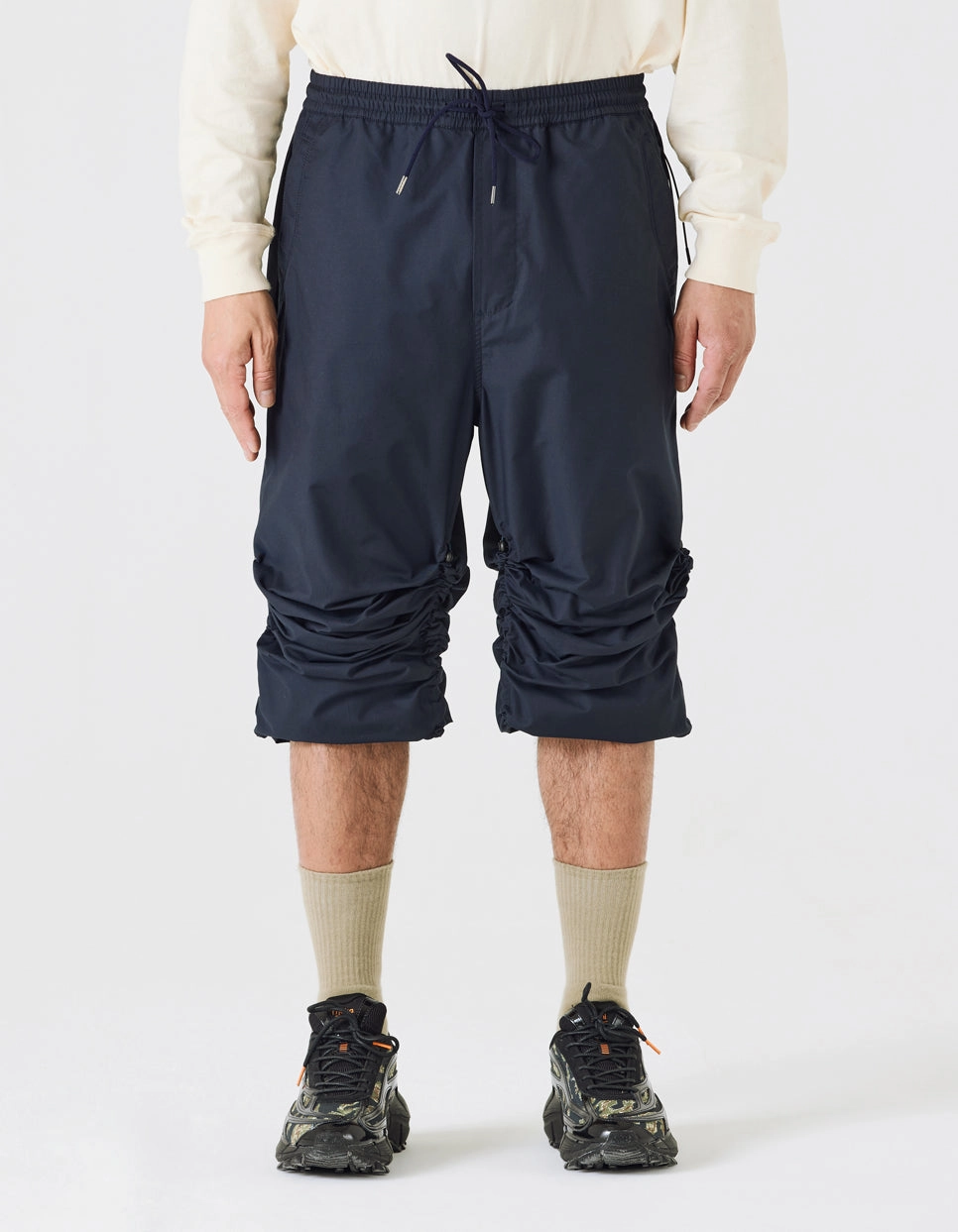 DoubleLayered OekoTexCertified Maharishi Snocord Loose Track Pants 'Navy'