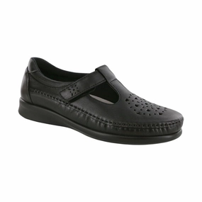 LowMaintenanceMaterial Leather Core SAS Women's Willow Slip On Loafer - Black Smooth