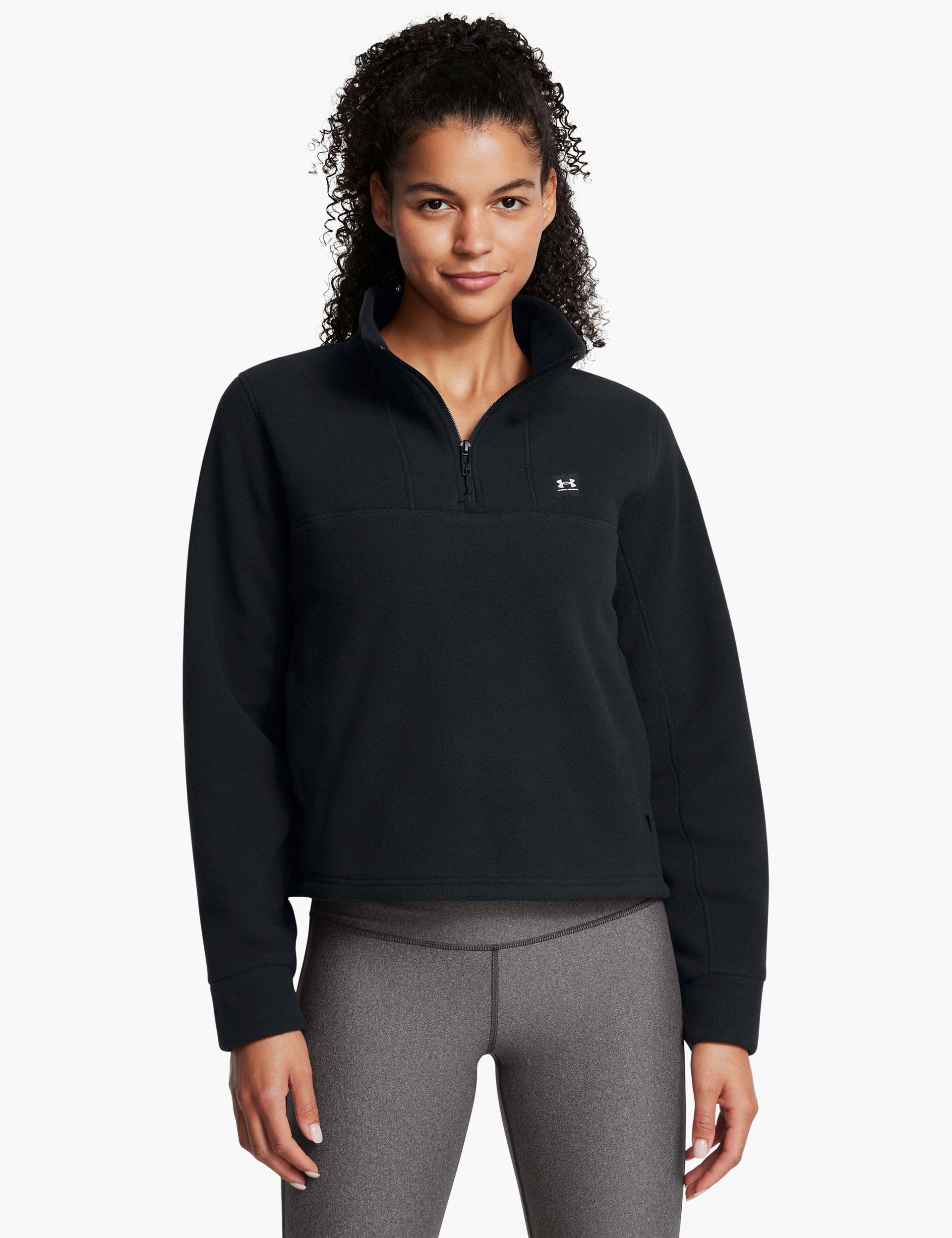 Expanse Fleece 1/2 Zip - Black Subtle Texture Weave MoistureWicking