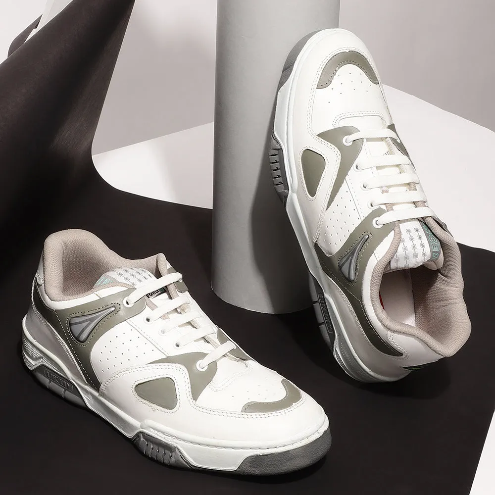 Collapsible Heel responsive sole shoes Force 10 Casual Grey Lacing Sneakers For Men DUPLAY NEW By Liberty