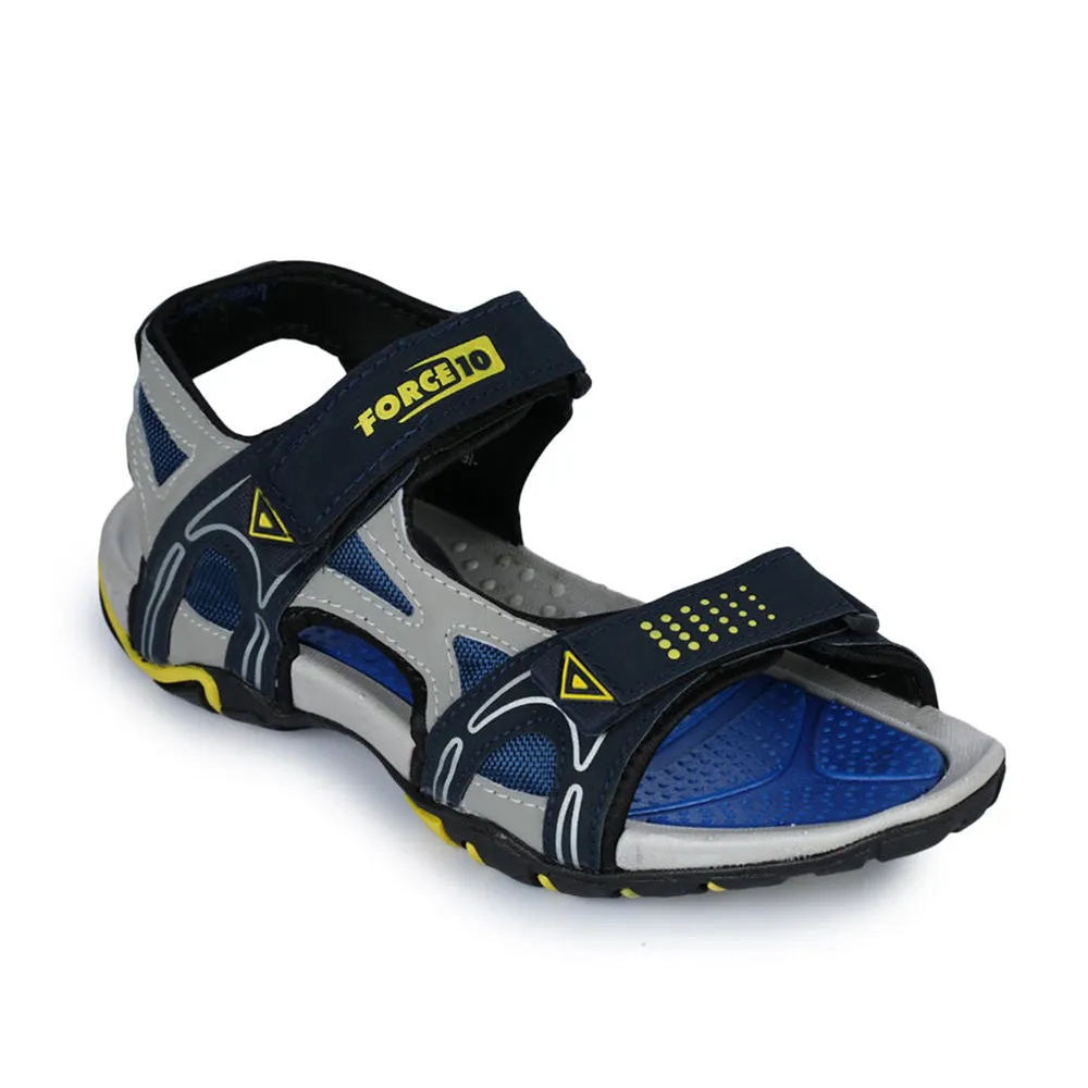 Force 10 Sporty Blue Sandals For Men LXI-20 By Liberty running in a forest