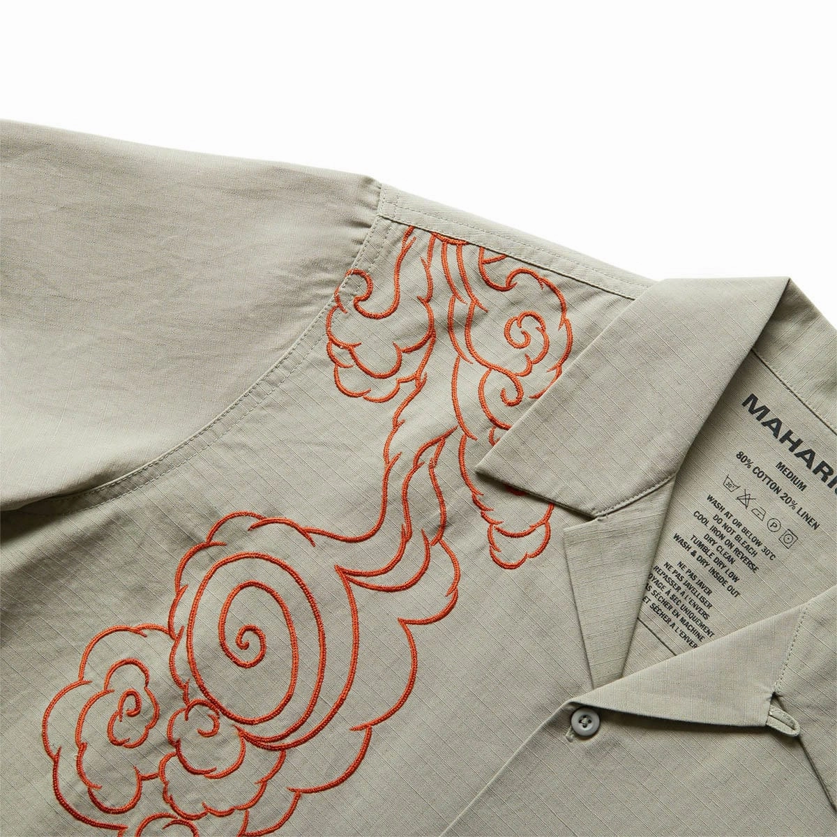 Maharishi Thai Cloud Camp Collar Shirt 'Silver Sage' Ultraviolet Protection