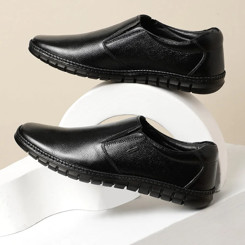 Fortune (Black) Casual Formal Slip on Shoes For Men BRL-11 By Liberty snug - fit shoes