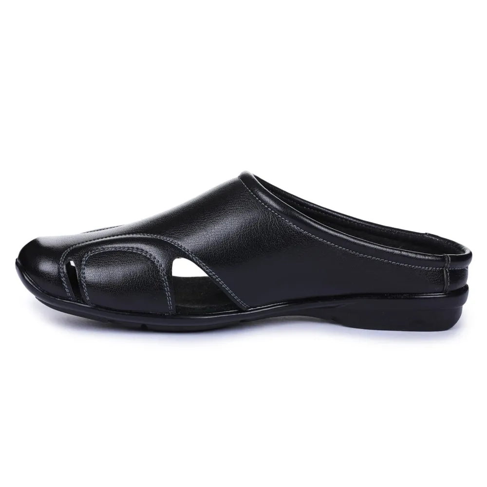 fixed - insole - feature shoes low - heel shoes Fortune Black Casual Slip-on Mules For Men J-153 By Liberty