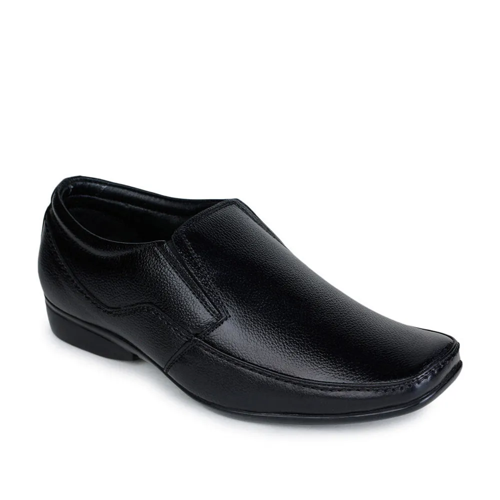 Fortune (Black) Classic Loafer Shoes For Men HOL-11 By Liberty Rubber Traction Outsole