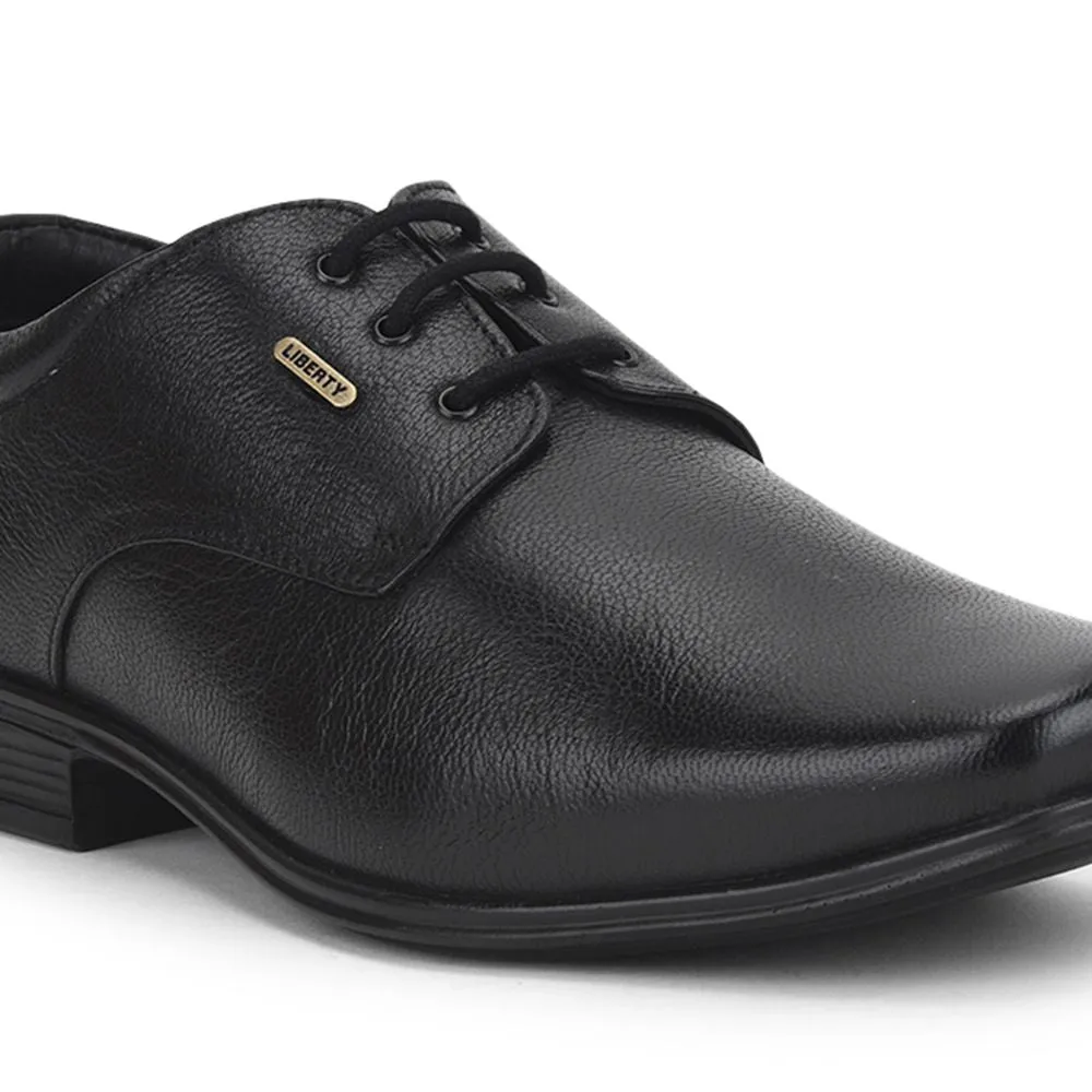 Fortune (Black) Formal Lace Up Derby Shoes For Men Uvl-305 By Liberty shiny shoes