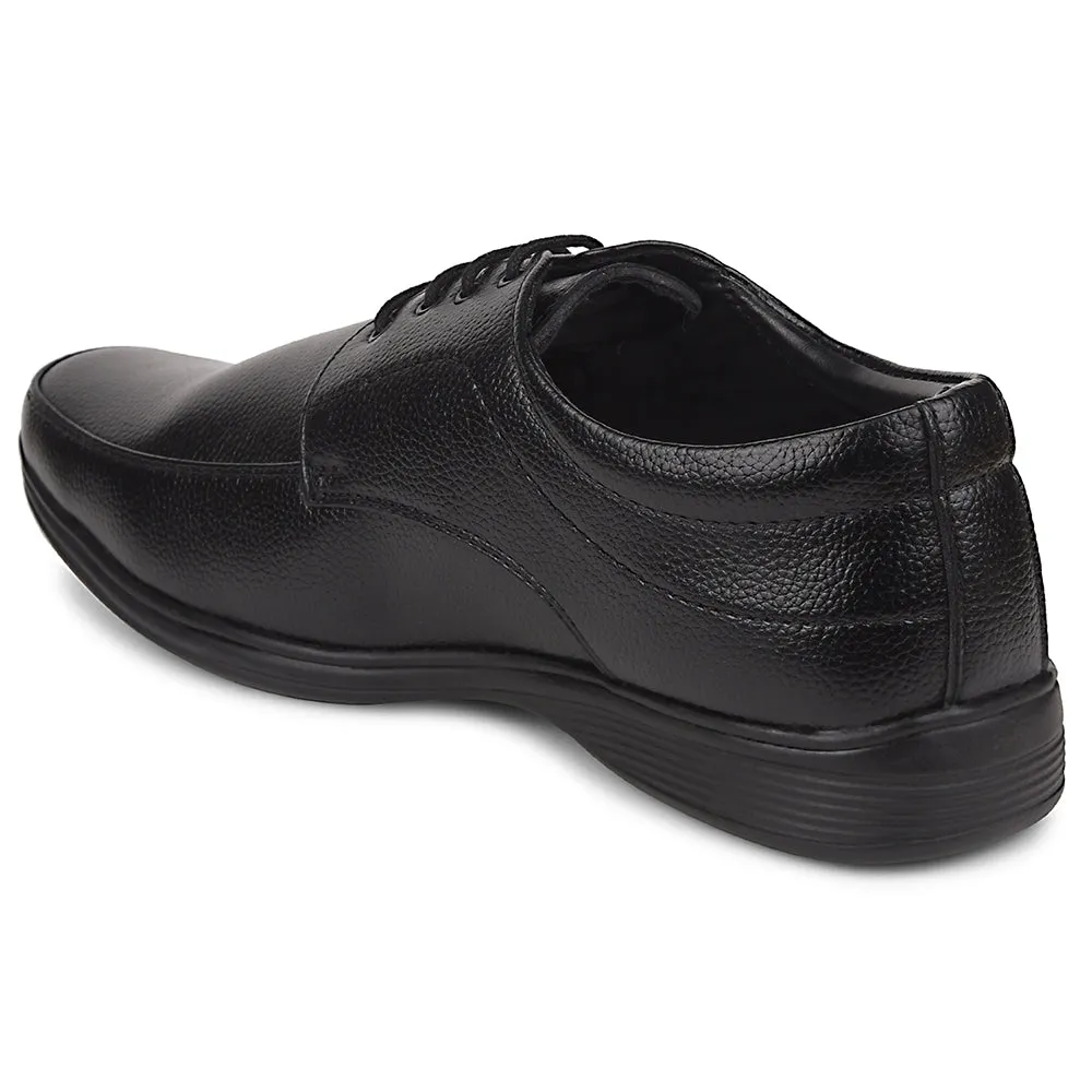 Fortune Black Formal Lacing Derby Shoes For Men R573-05 By Liberty Enhanced Stability Control