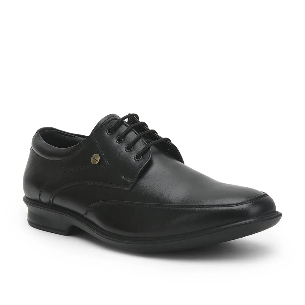 Fortune Black Formal Lacing Shoes For Men LUCIO-502 By Liberty Customizable Arch Support