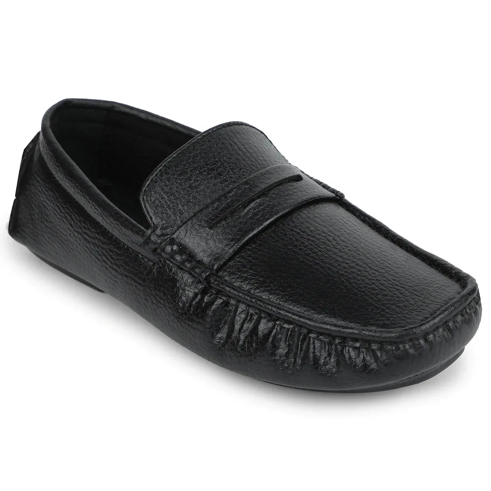 Non Marking Sole Machine washable care Fortune Black Formal Loafers For Men CLASSIK-2E By Liberty
