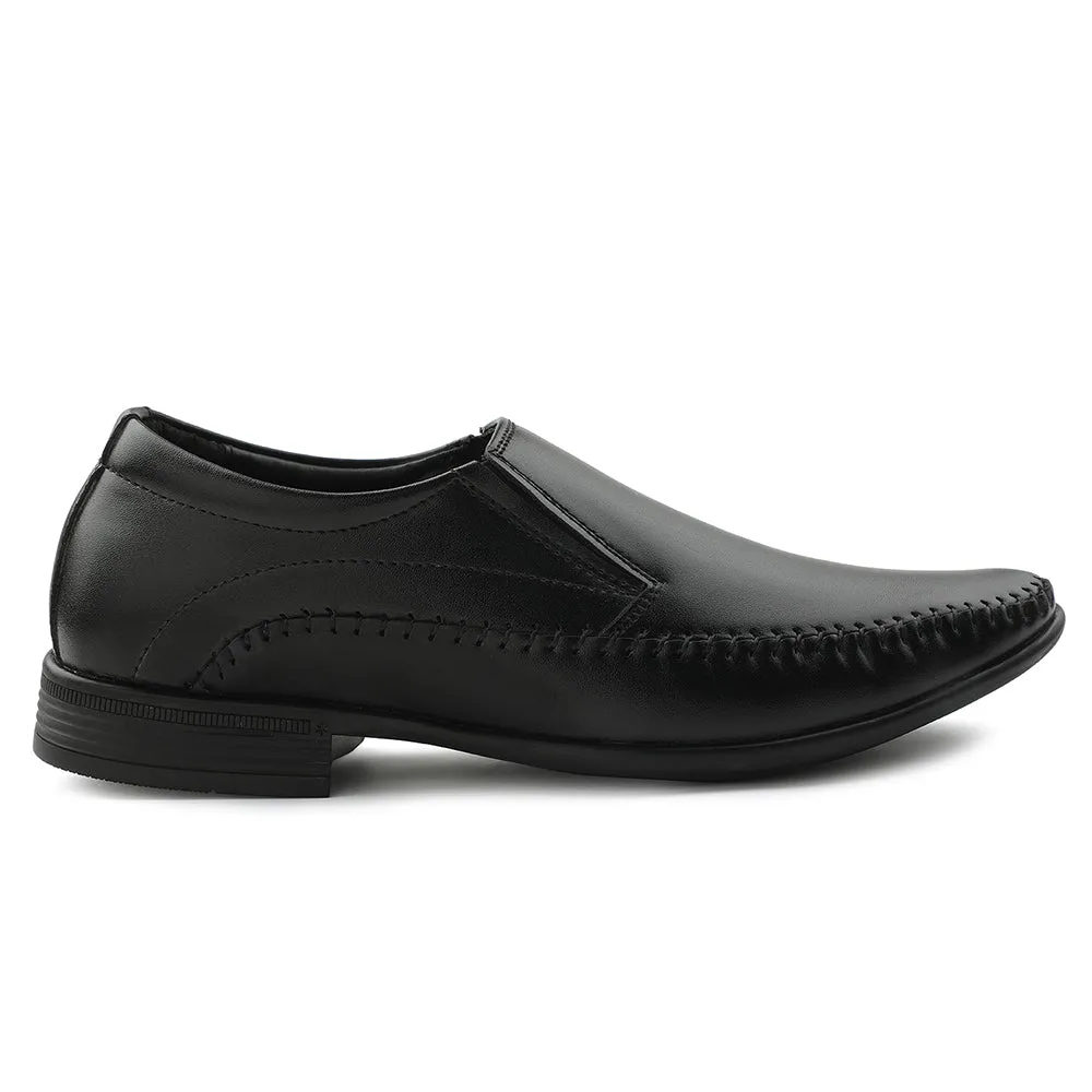 beginner suitability lace - trimmed - design shoes Fortune Black Formal Non Lacing Moccasin Shoes For Men HML-18E By Liberty