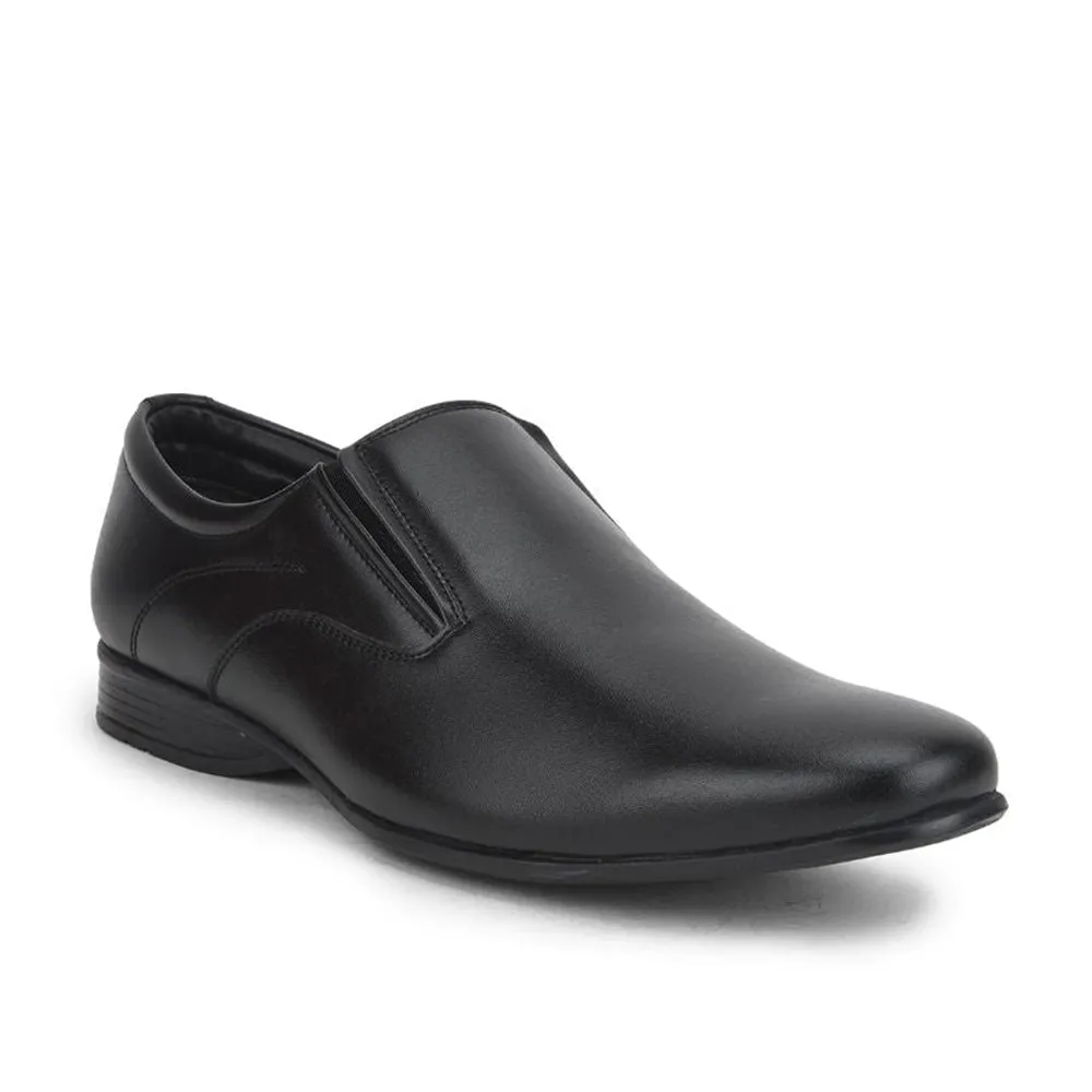 Fortune Black Formal Slip on Shoes For Men ROBERT-1 By Liberty Heavy - Duty Sole Compact Size