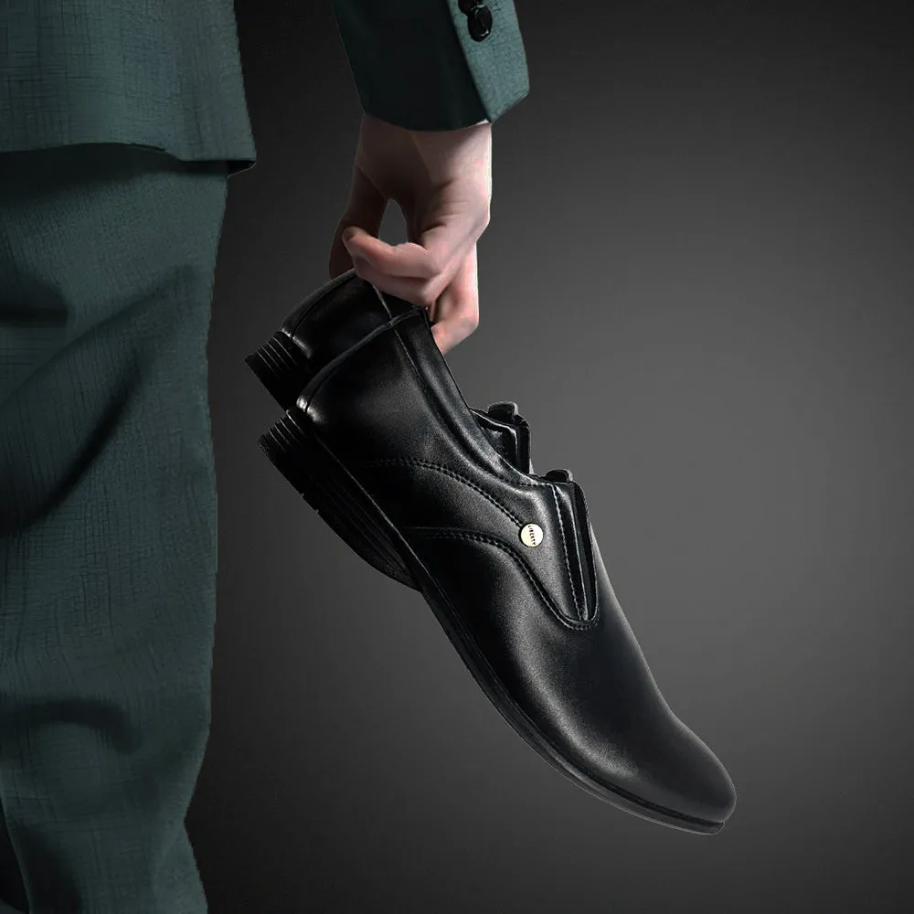 Wellness - Promoting Fortune Black Formal Slip on Shoes For Men ROBERT-1 By Liberty
