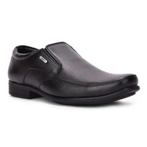 Fortune Black Formal Slip on Shoes For Men UVL-34 By Liberty running with headphones