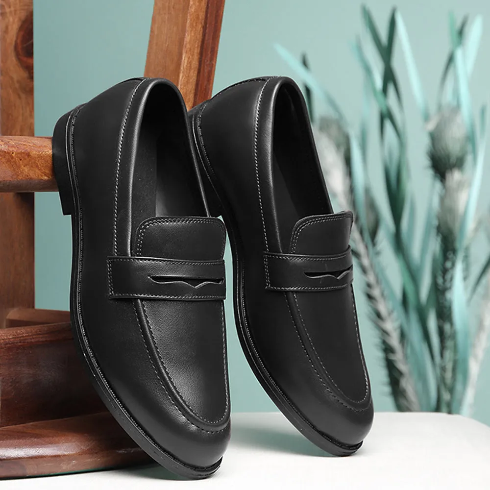 Friction Free Liner running in a frozen waterfall area shoes Fortune Black Non Lacing Formal Shoes For Men MAJESTIC-2 By Liberty