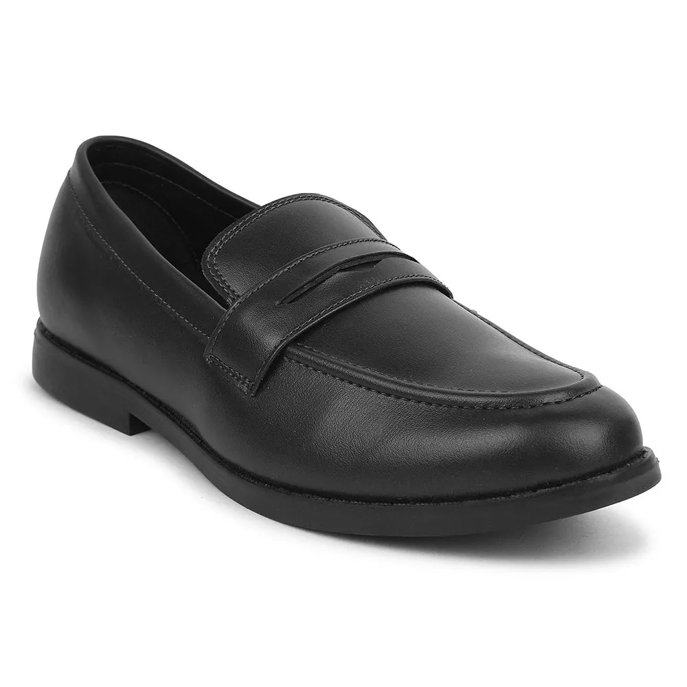 Fortune Black Non Lacing Formal Shoes For Men MAJESTIC-2 By Liberty stretchy upper shoes diabetic shoes