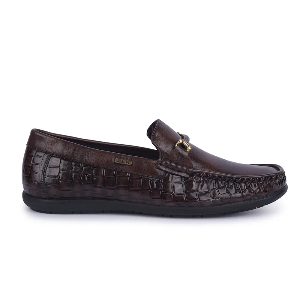 taekwondo shoes Fortune Brown Casual Non Lacing Shoes For Men OSL19 By Liberty