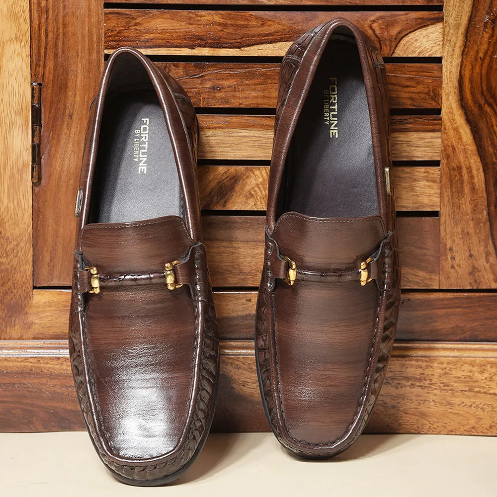 Fortune Brown Casual Non Lacing Shoes For Men OSL19 By Liberty high - arch - feature shoes running in a bridge area shoes