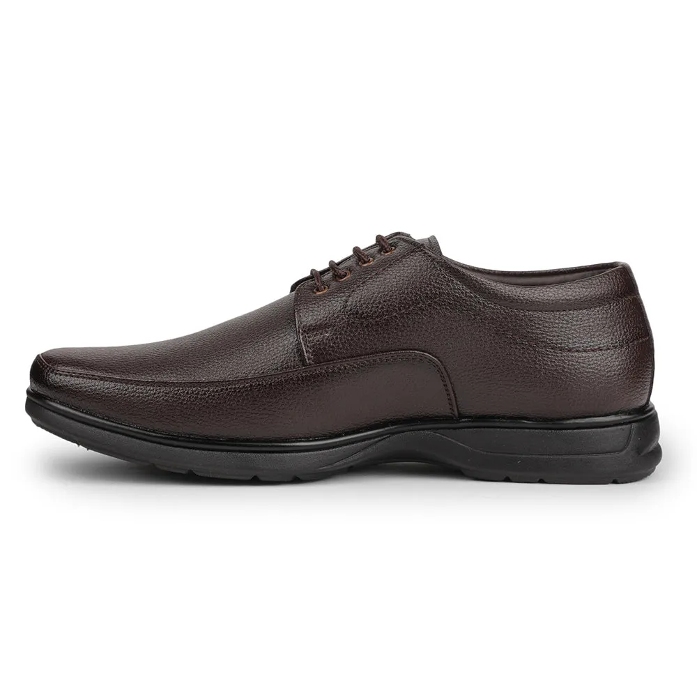 Fortune Brown Formal Lacing Derby Shoes For Men HOL-131E By Liberty Flex Performance