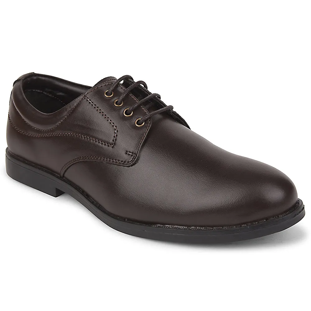 Ultra Light Foam Fortune Brown Formal Lacing Derby Shoes For Men MAJESTIC-1 By Liberty