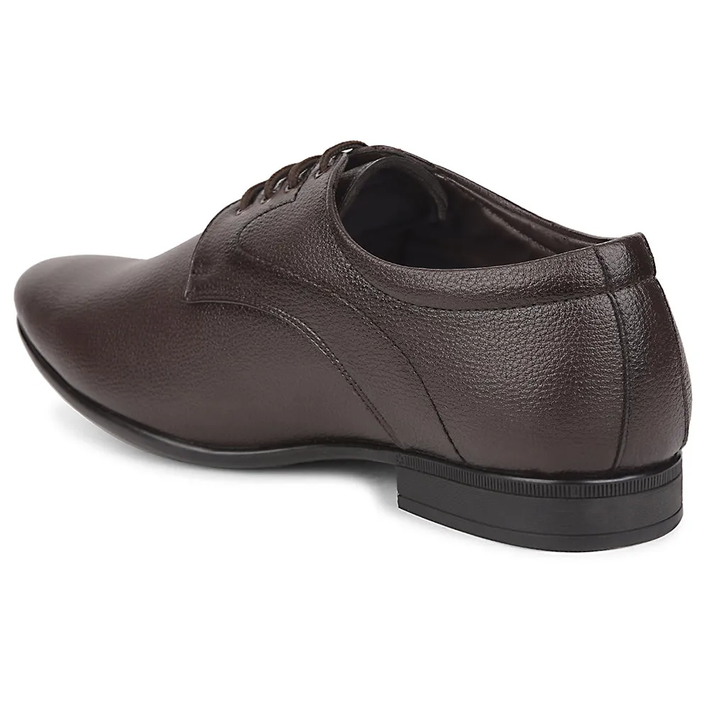 Fortune Brown Formal Lacing Derby Shoes For Men UVL-131 By Liberty Slip Proof running in a rainforest area shoes