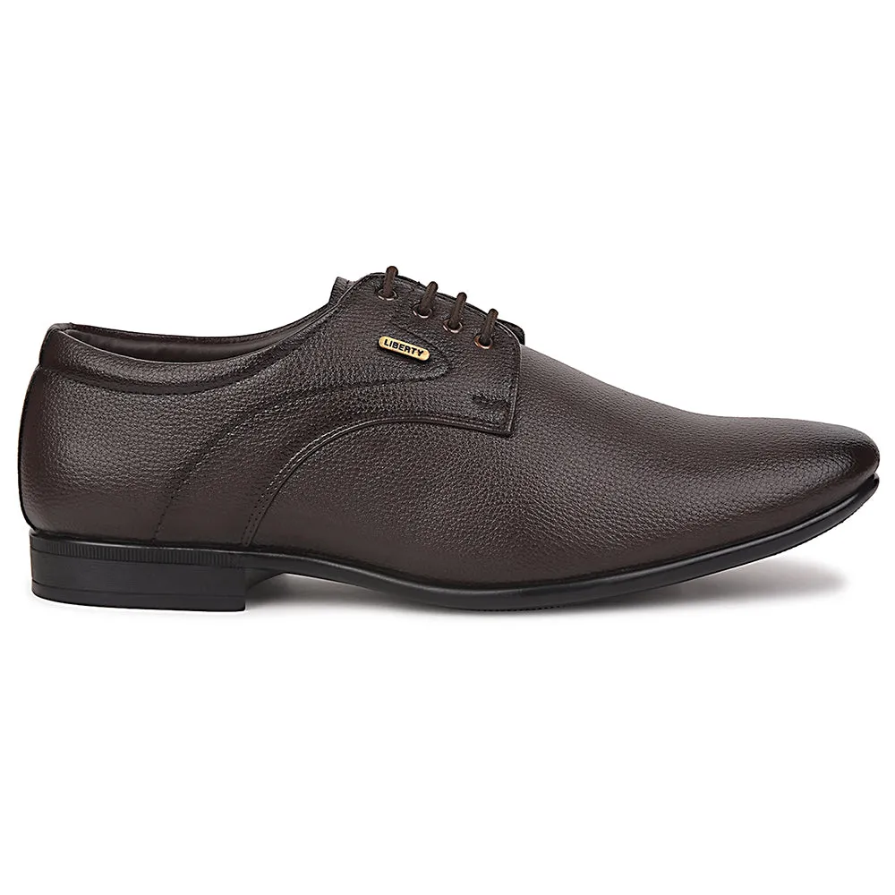 neutral - colors shoes Pronation Control Fortune Brown Formal Lacing Derby Shoes For Men UVL-131 By Liberty