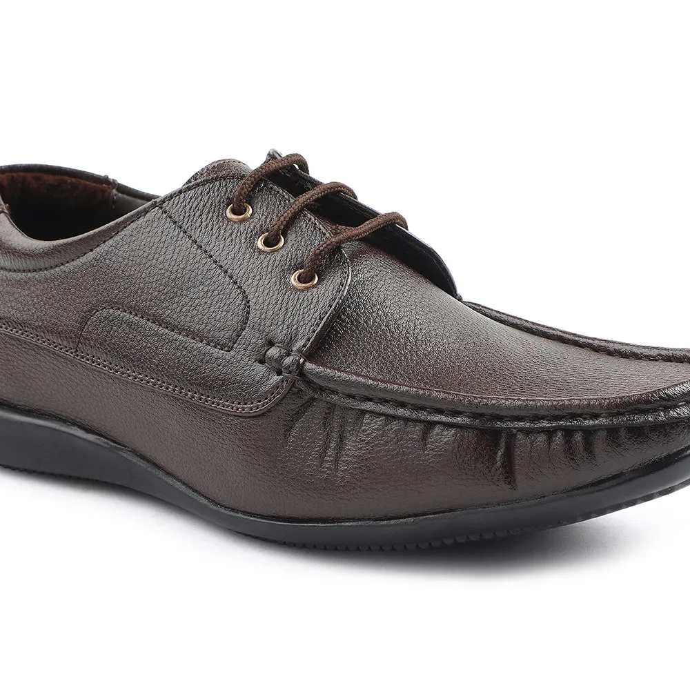 Fortune Brown Lacing Formal Derby Shoes For Men HML-6E By Liberty Zero-gravity foam
