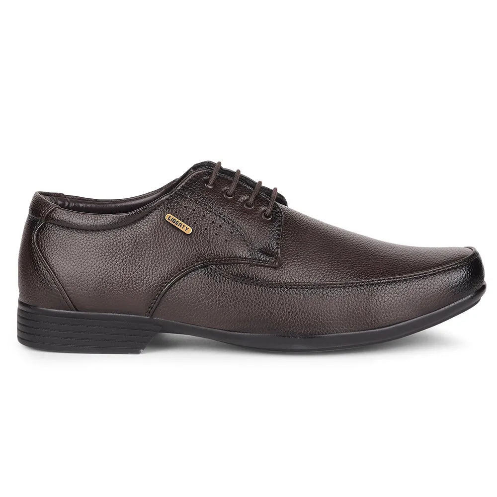 Fortune By Liberty HIL-10 Formal Derby Shoes For Men - Brown Breathable mesh panel