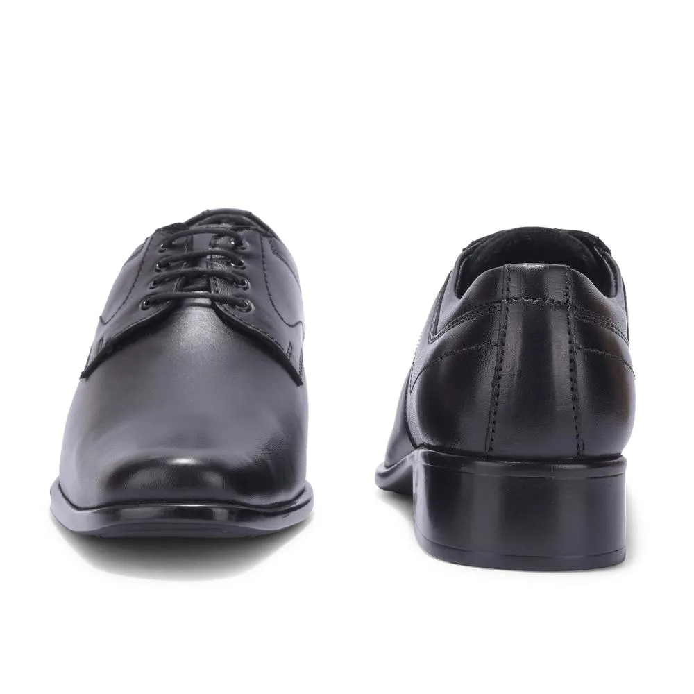 logo - engraved shoes Fortune By Liberty Men HIL-3 Black Formal Lacing Derby Shoes