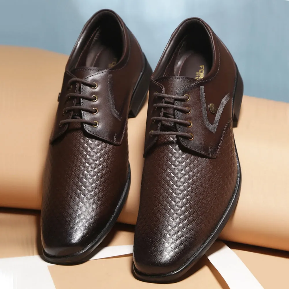 shock - dispersing slow - paced running shoes Fortune By Liberty Men LB-28-01E Brown Formal Lacing Shoes