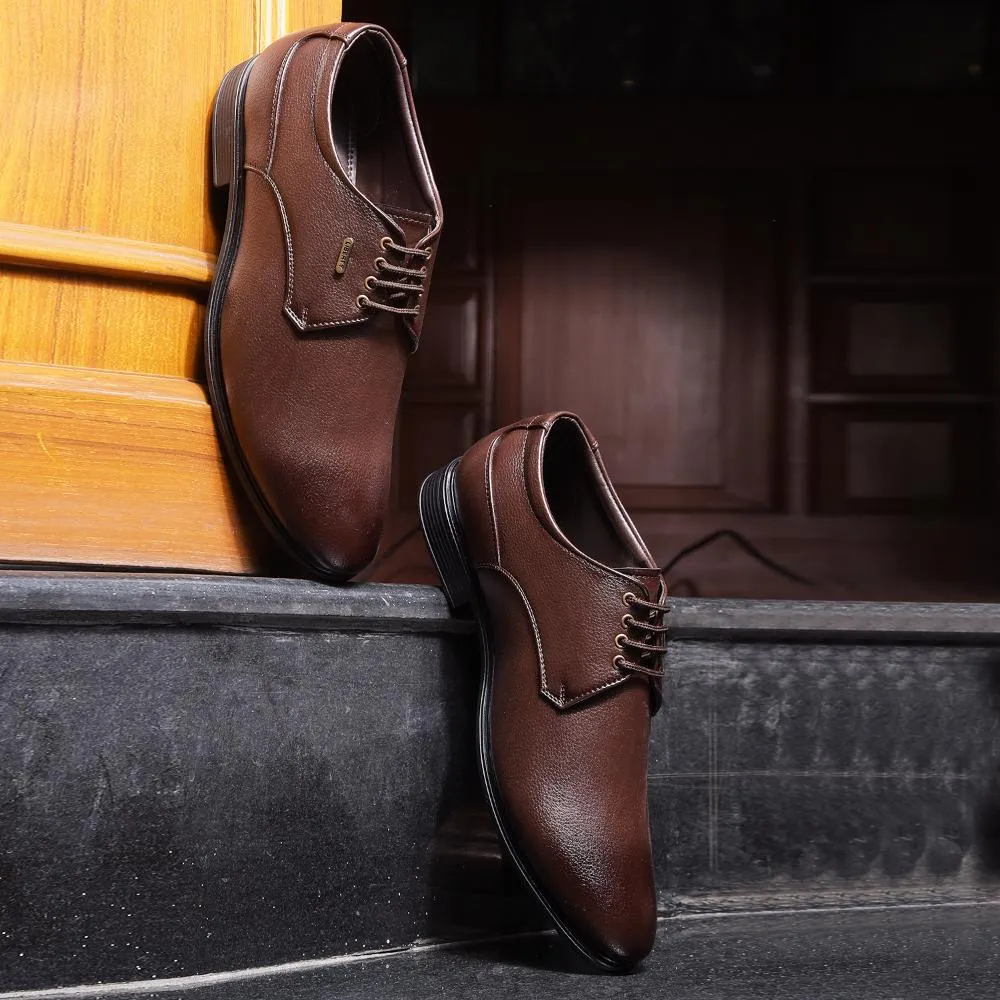 anti - twist shoes Fortune By Liberty Mens HIL-5 Brown Formal Lacing Shoes