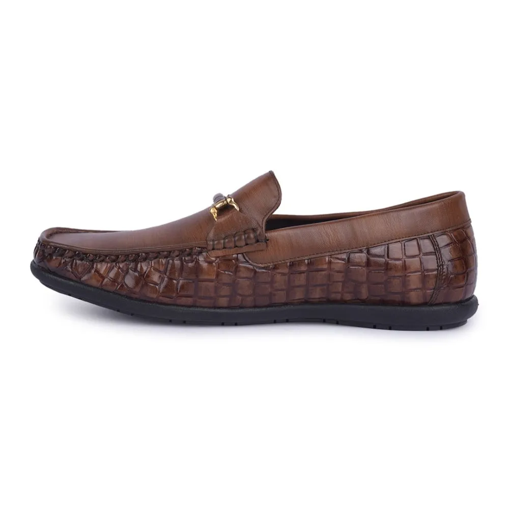 Fortune Tan Casual Non Lacing Shoes For Men OSL19 By Liberty Anti Slip Grip Technology