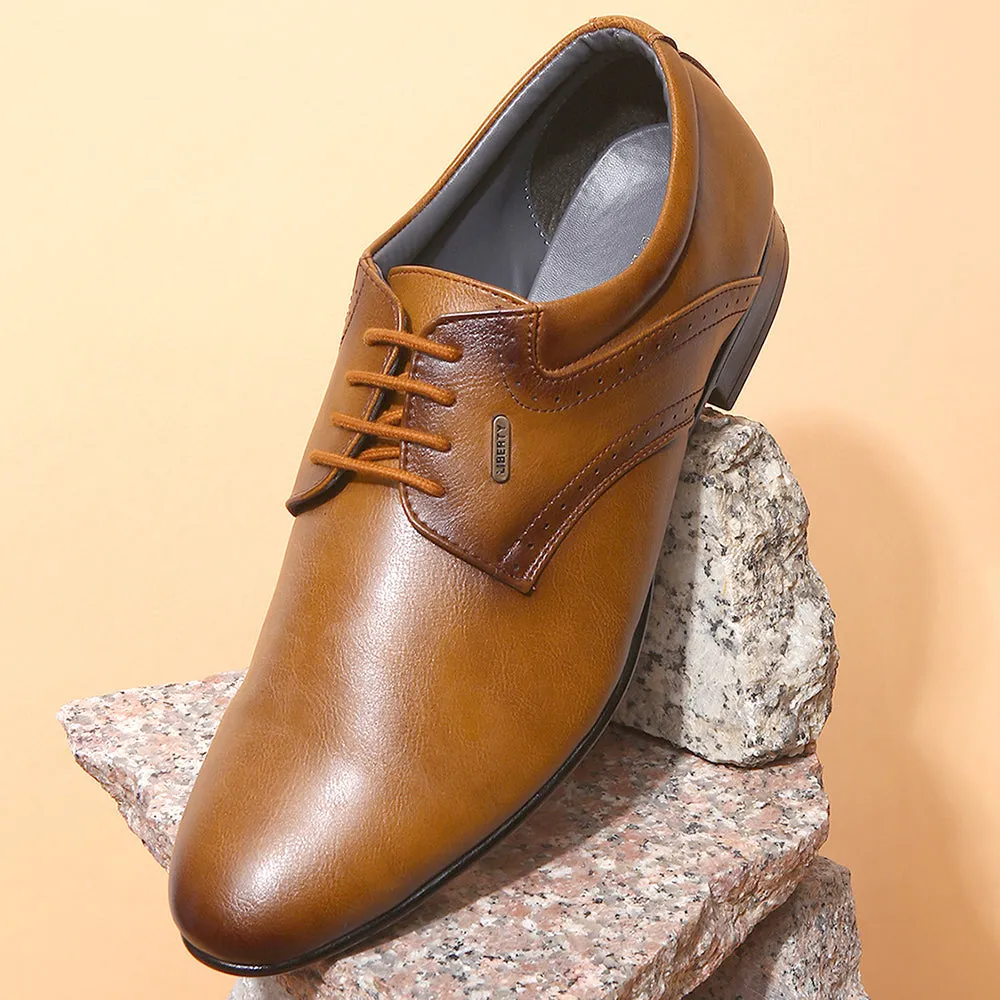 Fortune (Tan) Derby Shoes For Men A13-03 By Liberty ground - feel - feature shoes Satisfaction - guaranteed