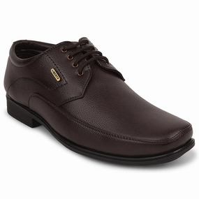 Fortune Brown Formal Lacing Derby Shoes For Men UVL-134 By Liberty monochromatic shoes