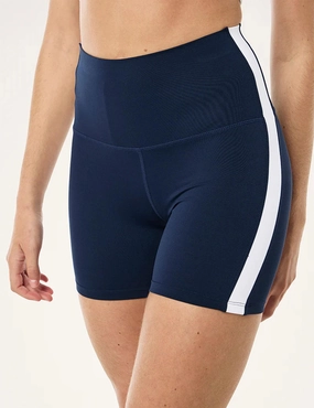 Unisex Design No Slip Gripper Highgate 5" Bike Short - Dark Navy/Optic White
