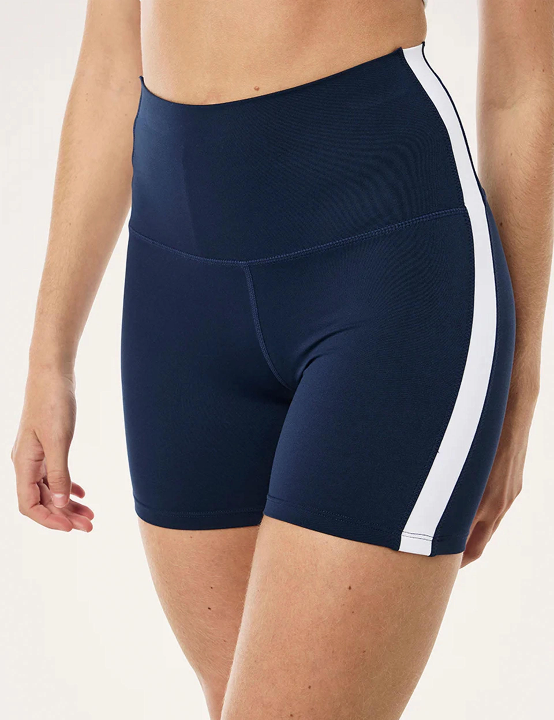 Unisex Design No Slip Gripper Highgate 5" Bike Short - Dark Navy/Optic White