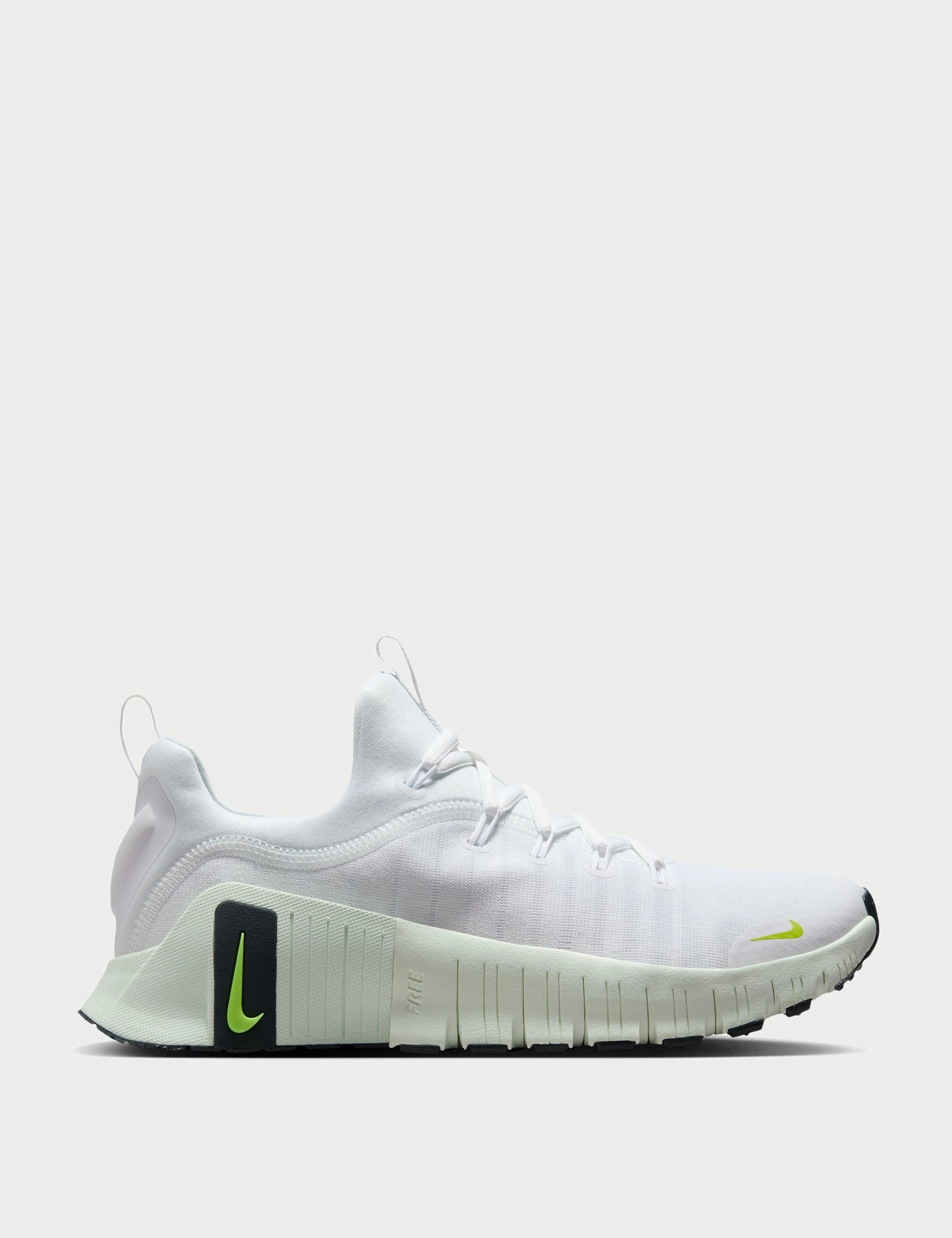 Heel Free Metcon 6 Shoes - White/Cyber/Barely Green