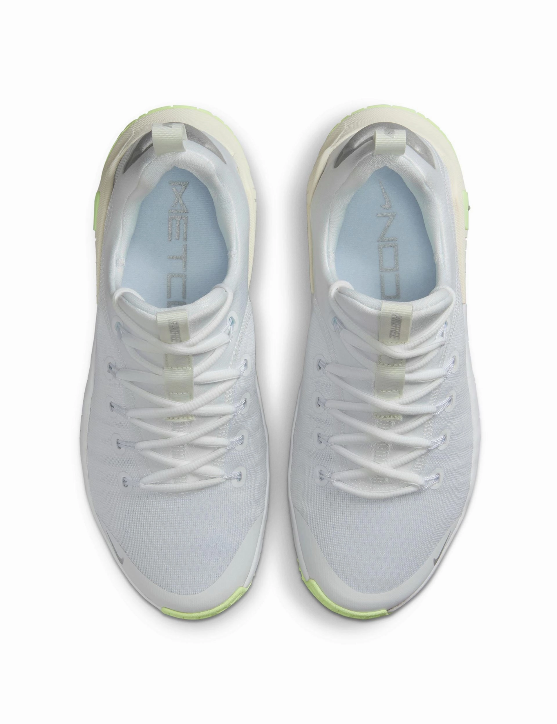 Free Metcon 6 Shoes - White/Metallic Silver/Barely Volt/Sail Outdoor Adaptability Odor   Resistant