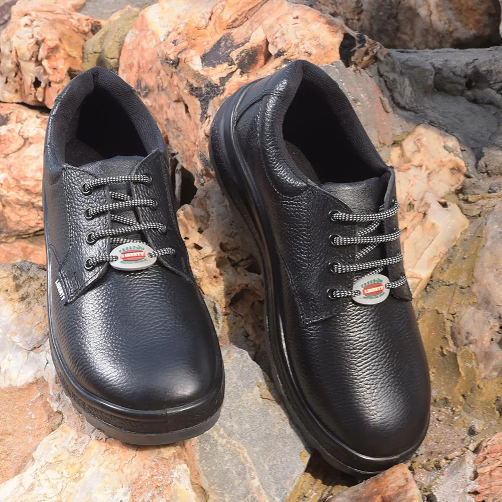 Freedom By Liberty Mens SURAKSHARA Black Safety Lacing Shoes Dynamic Flex Zones casual - wear