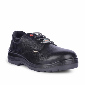 Freedom By Liberty Mens SURAKSHASR Black Safety Lacing Shoes Anti Odour Treatment Shock - absorbing midsole