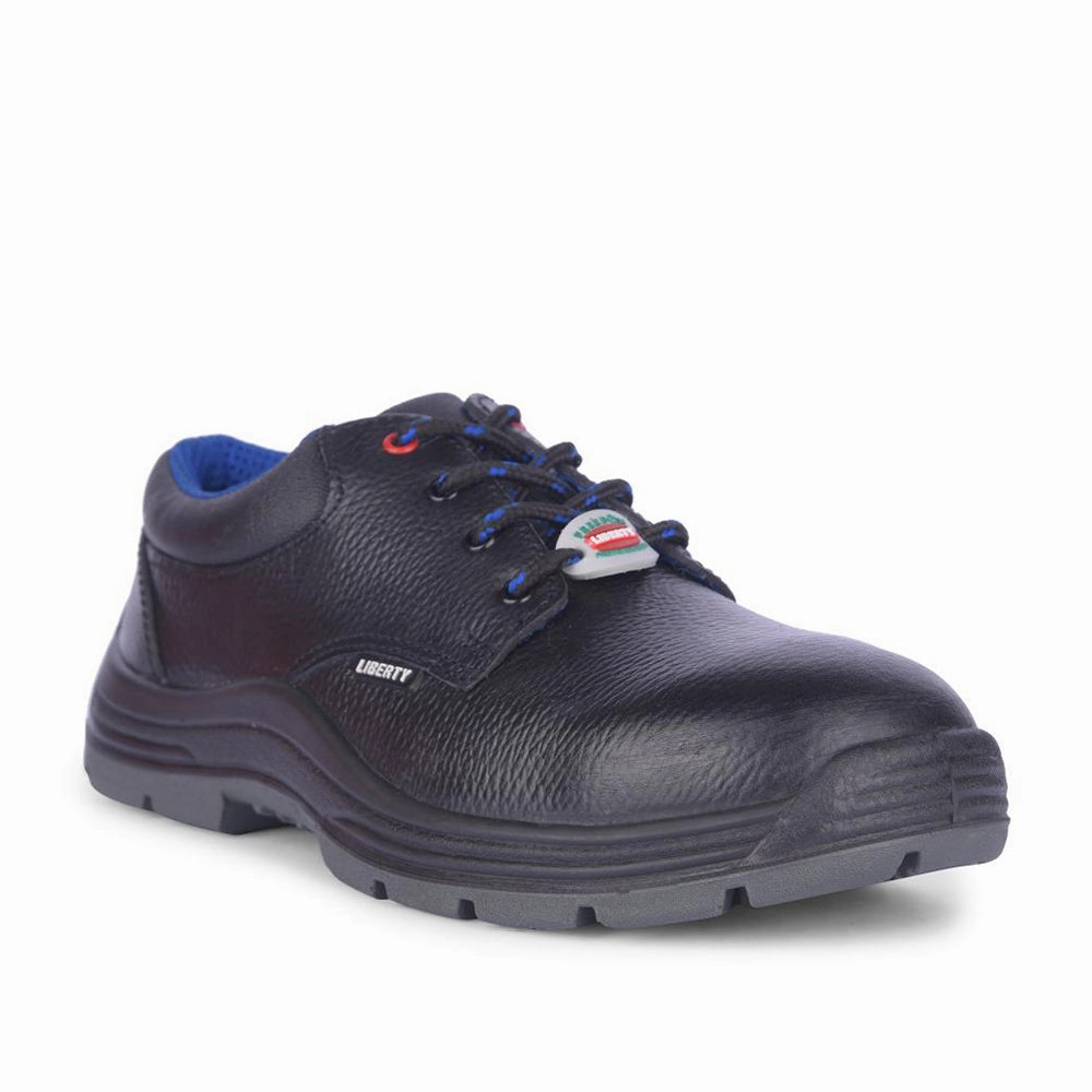 rubber - outsole - traction shoes synthetic - leather - upper shoes Freedom By Liberty Mens SURKSHA2SJ Black Safety Lacing Shoes