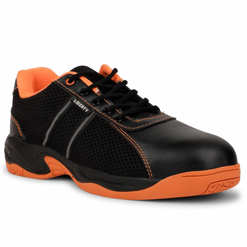 Freedom Orange Lacing Safety Shoes For Men ROCKELETST By Liberty Cushioned Collar Padding
