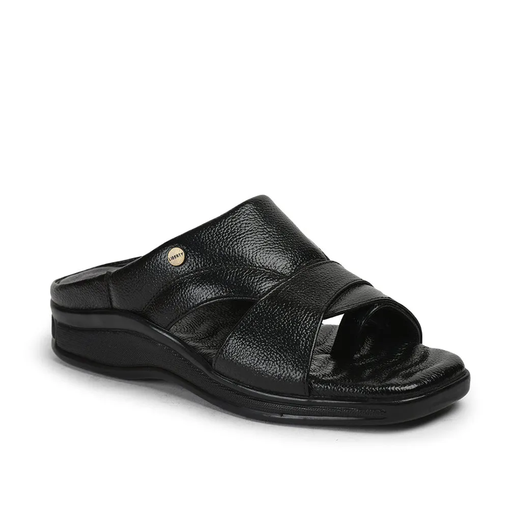 all - purpose shoes Healers Black Casual Slippers For Men 2050-802 By Liberty